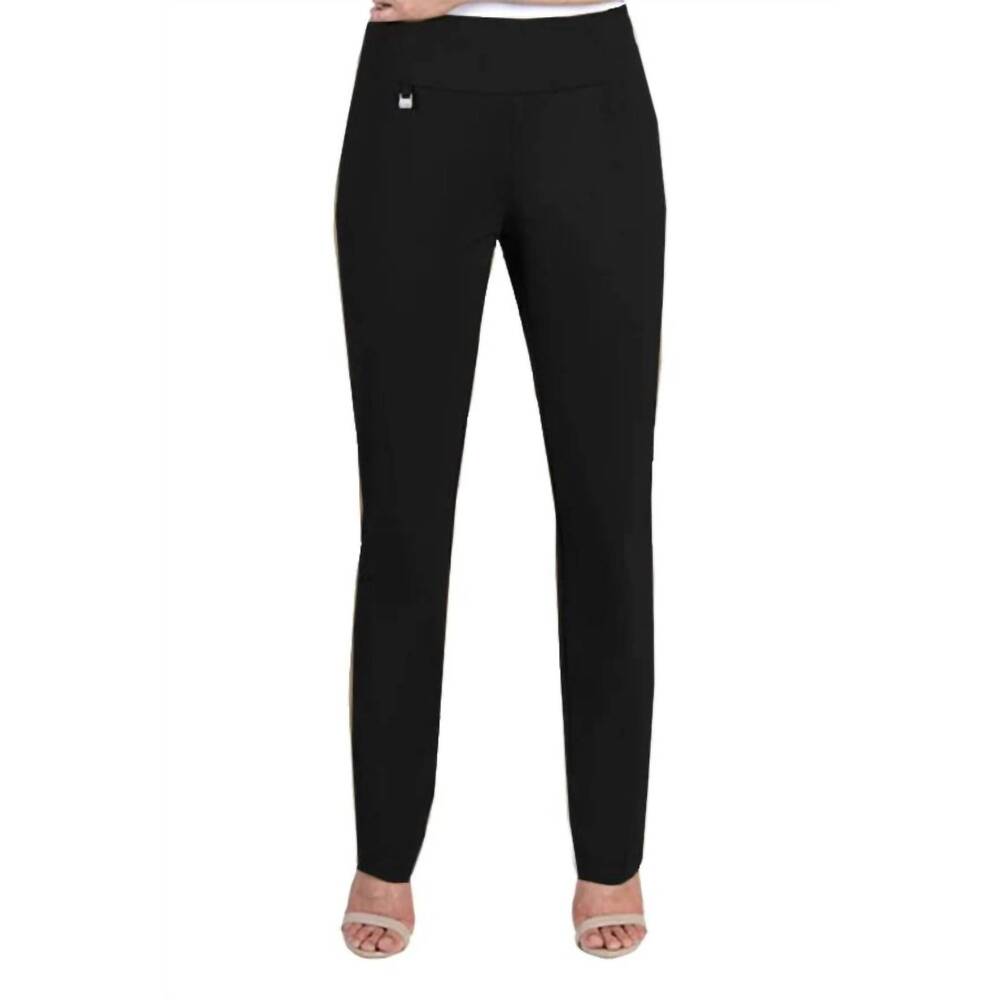 NEW SLIMSATION BY MULTIPLES pull on ease-y fit pant in black